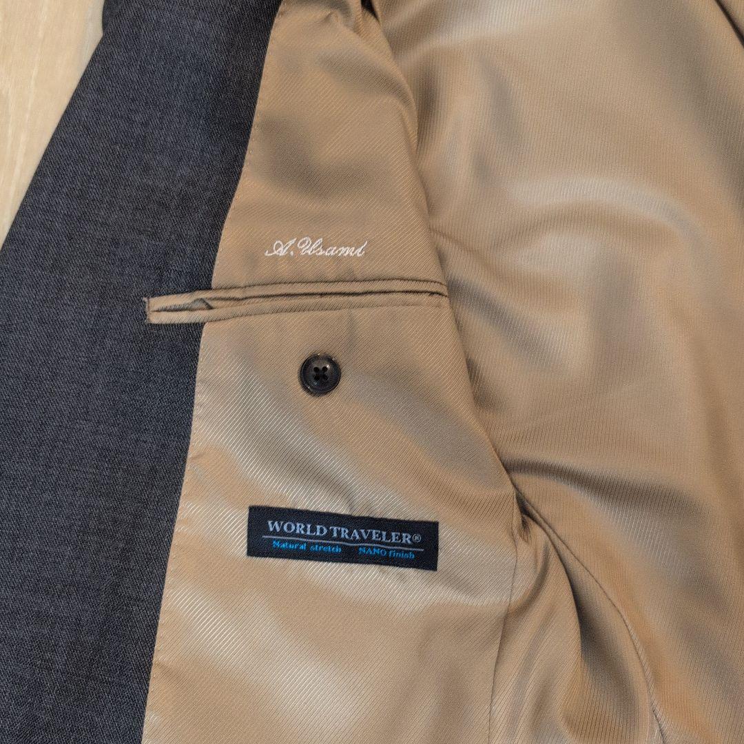 【美品】麻布テーラー オーダースーツ グレー