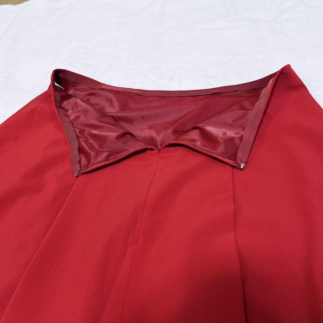 極美品　大きいサイズ　アンタイトル　フレアスカート　赤　膝下　17号　46