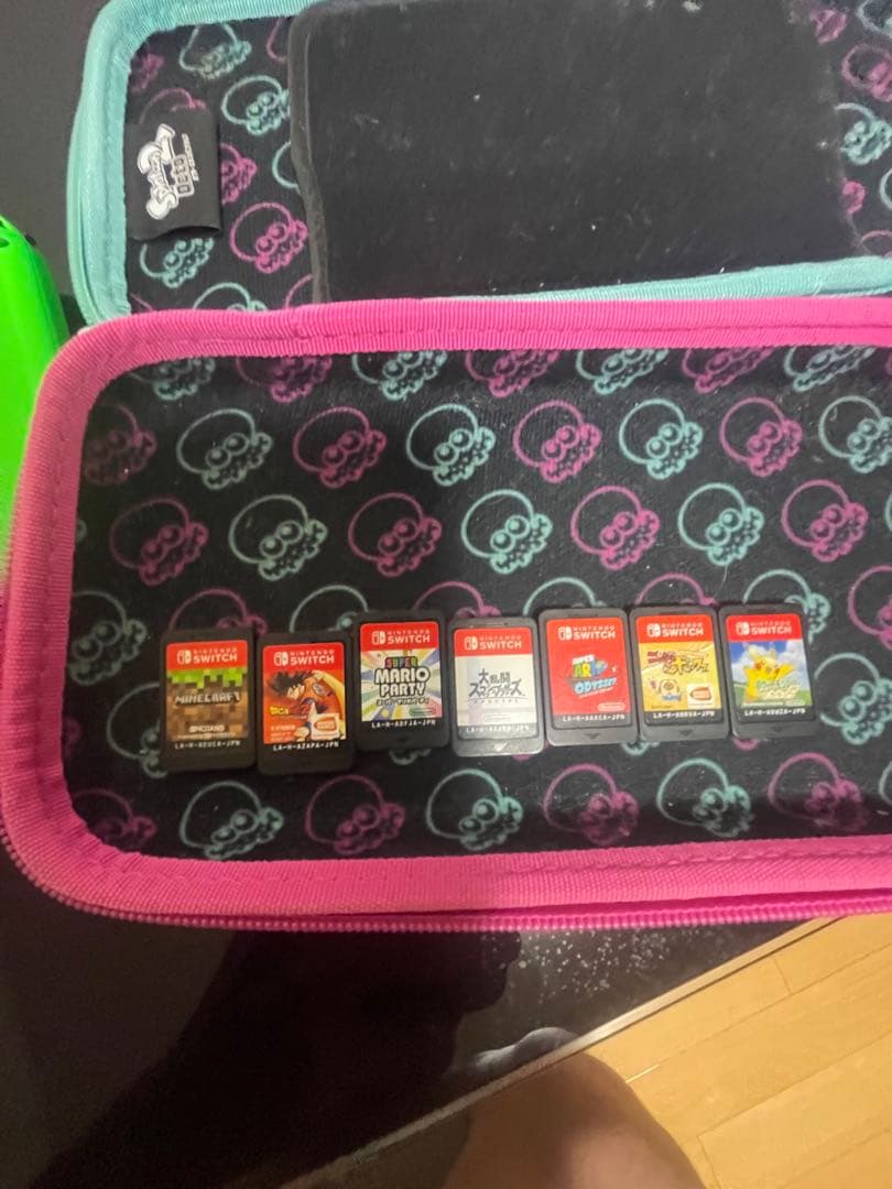 Nintendo Switch ネオンイエロー/グリーン 本体 カセット7個