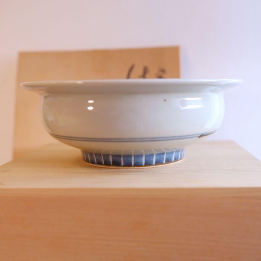 五代　佐藤走波作　草花鷺絵はち　器　陶器