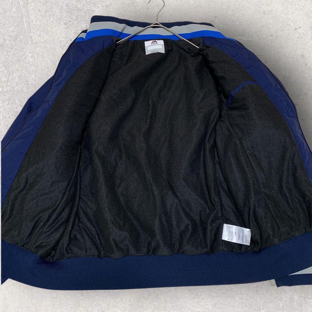 【美品】西武ライオンズ　マジェスティック　中綿ジャンパー　ブルゾン　裏起毛　L