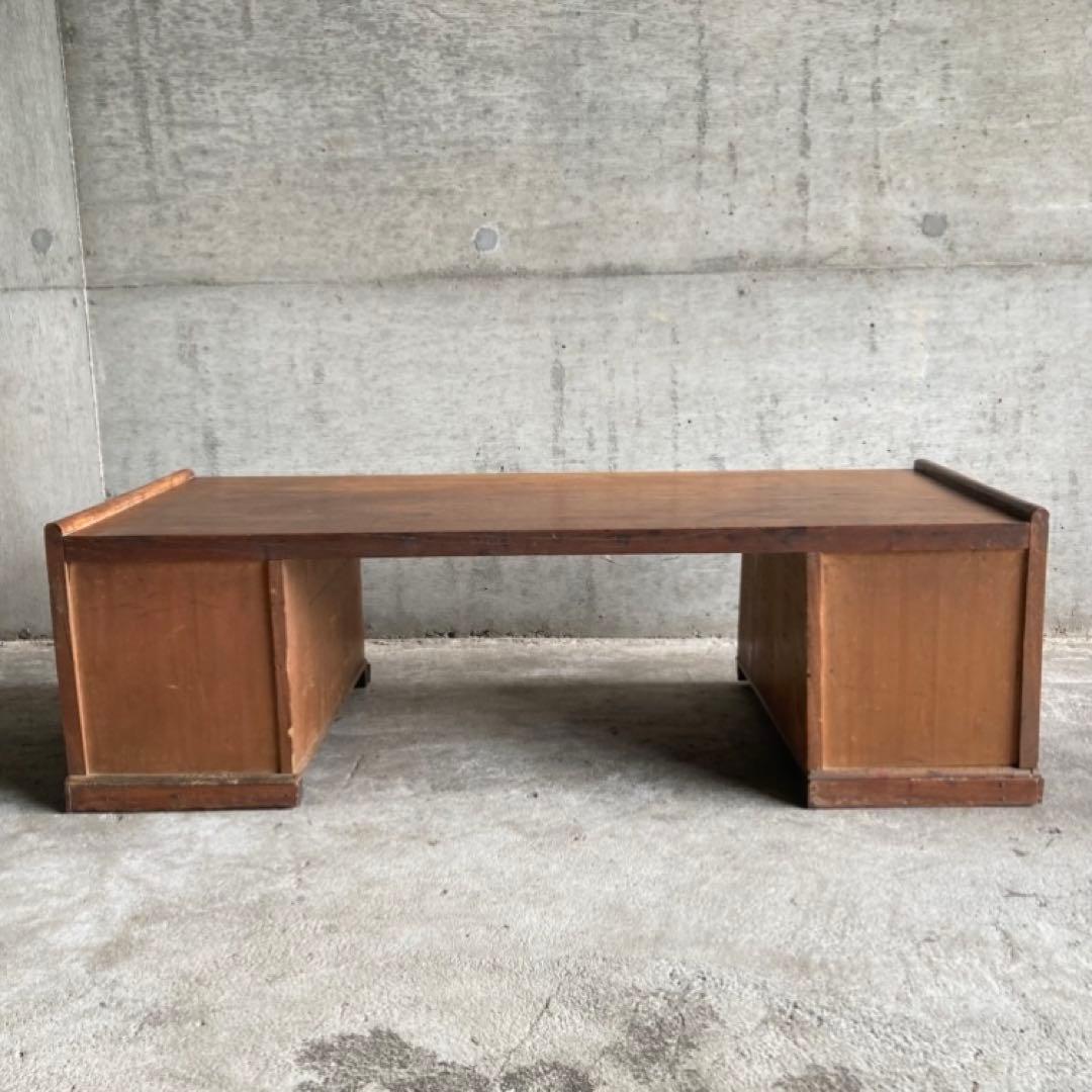 古い文机 座卓 作業机 テーブル 引き出し 木製 家具 シャビー レトロ