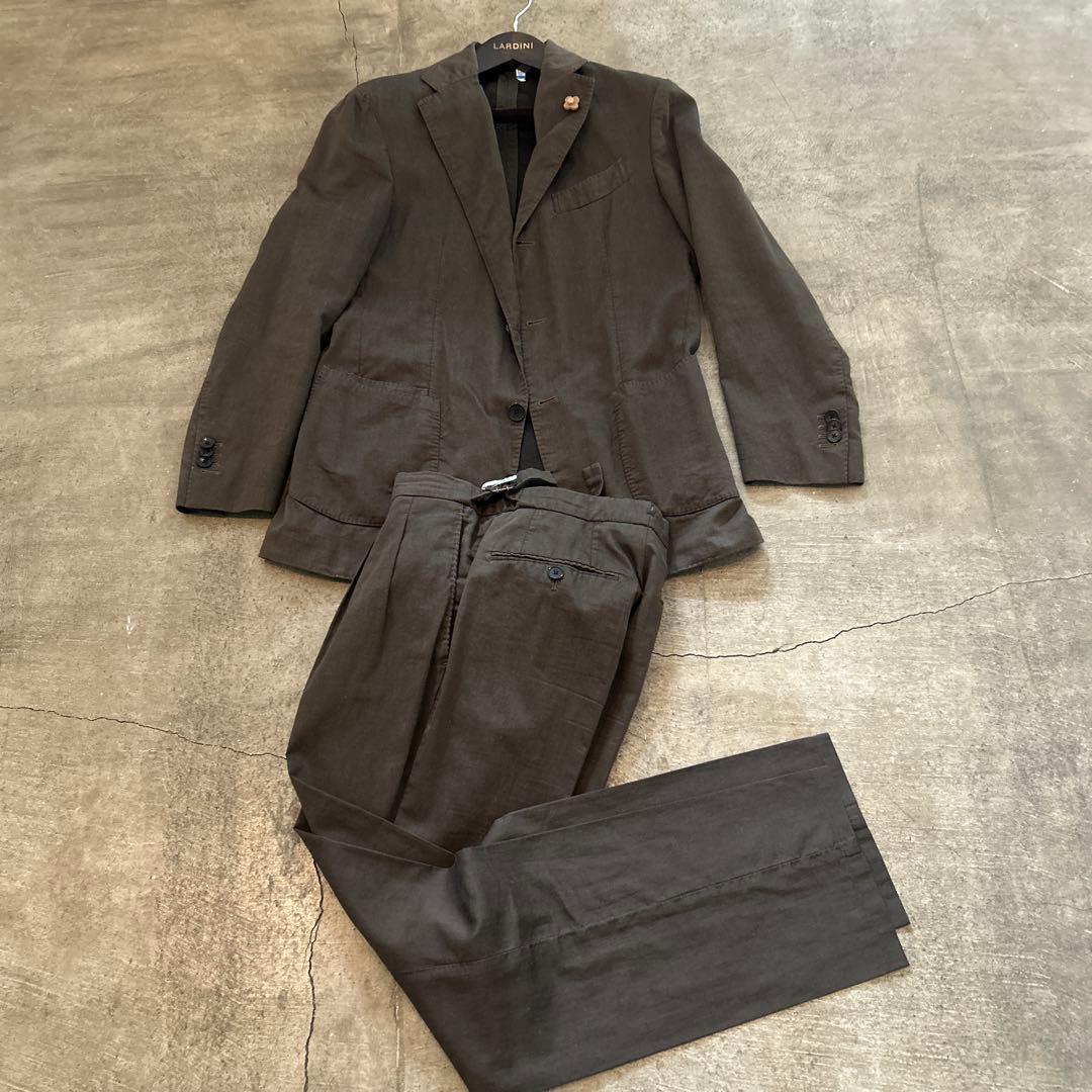 ラルディーニ　LARDINI スーツ　サイズ46 春夏　オリーブ