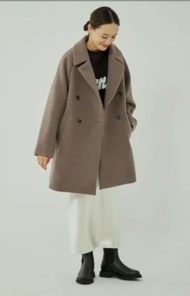 グリーンレーベルリラクシング　SPINTOシリーズ　ダブルテーラードコート　モカ