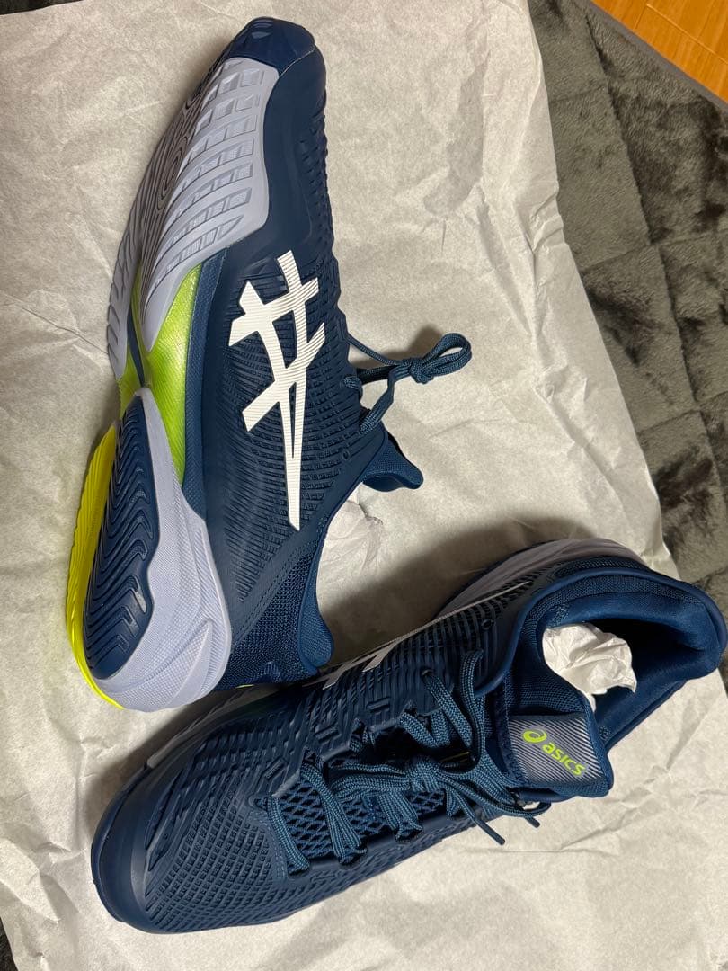 ASICS テニスシューズ ネイビー