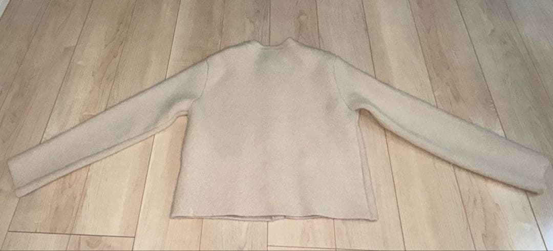 anuans ラクーンブレンドノーカラーニットジャケット （IVORY）