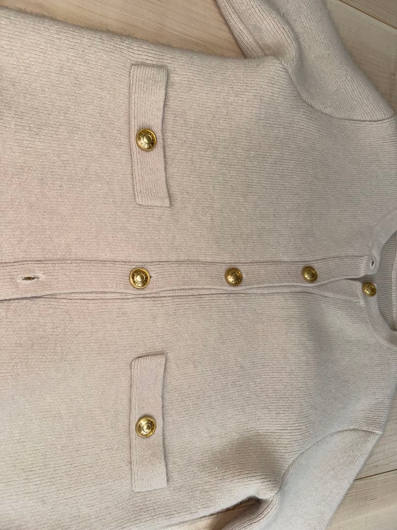 anuans ラクーンブレンドノーカラーニットジャケット （IVORY）