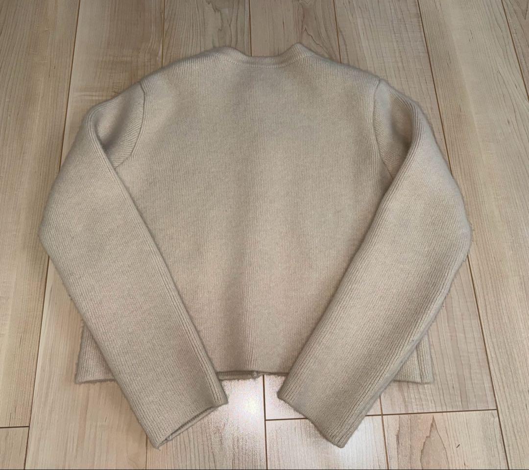 anuans ラクーンブレンドノーカラーニットジャケット （IVORY）