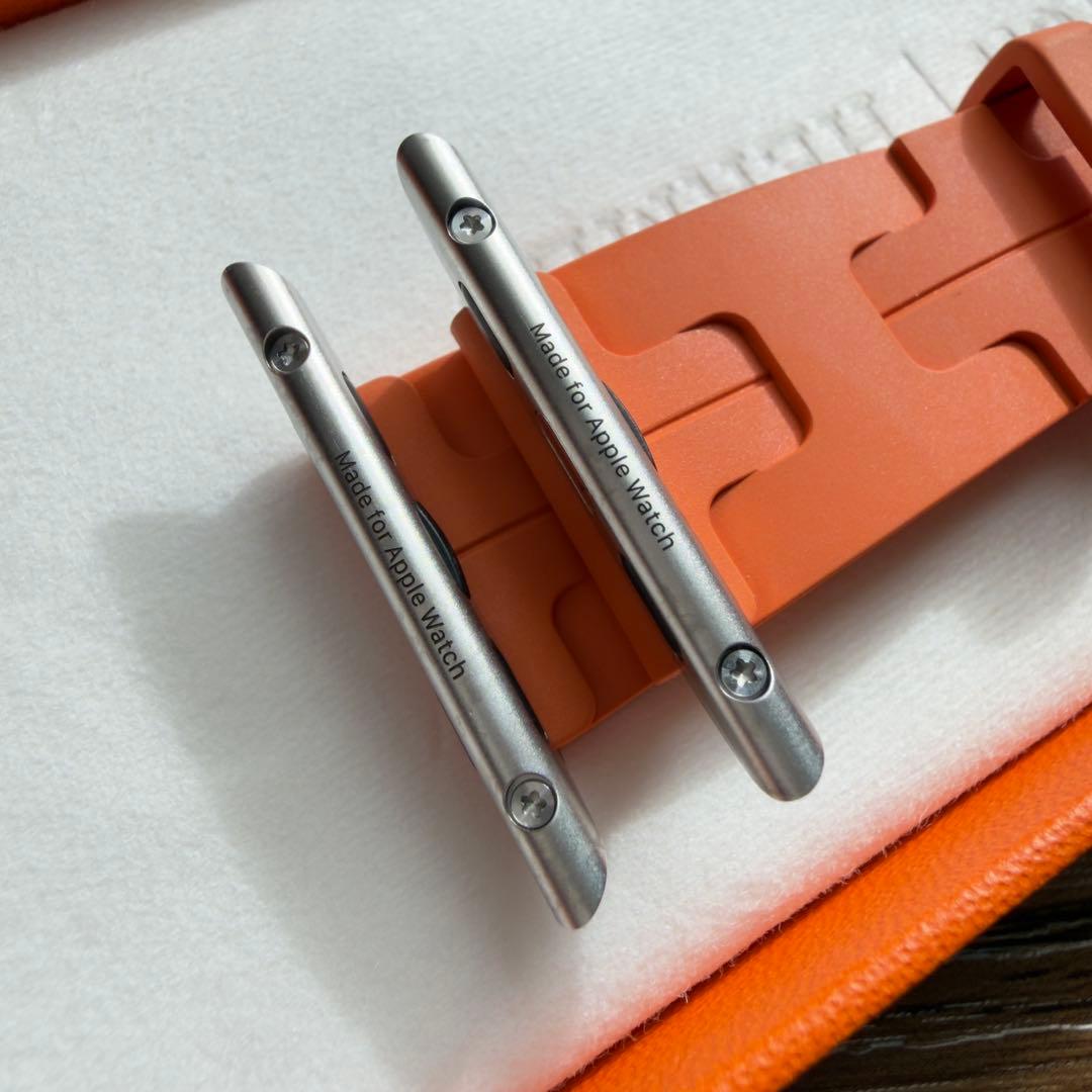 2968 Apple Watch エルメス　オレンジ　キリム　ラバーバンド