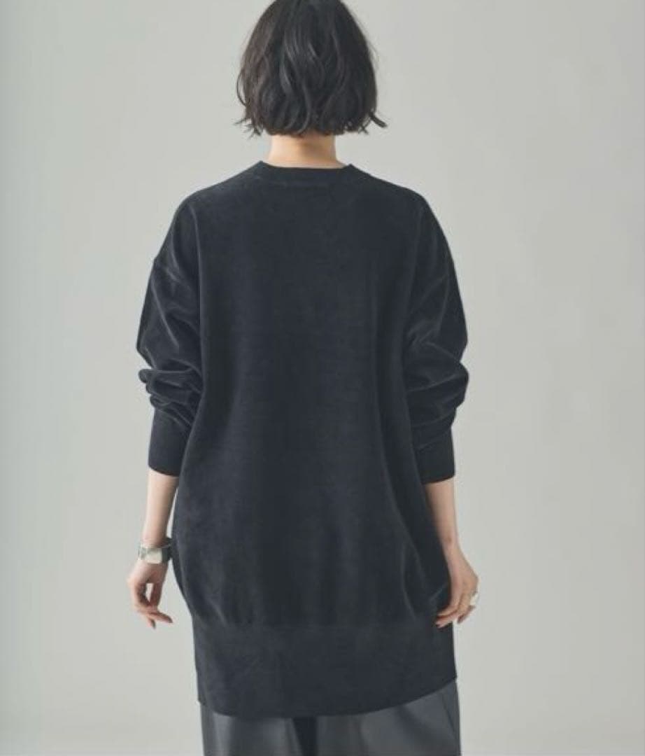 今季　新品　カレンソロジー ニットベロアチュニック　ブラック