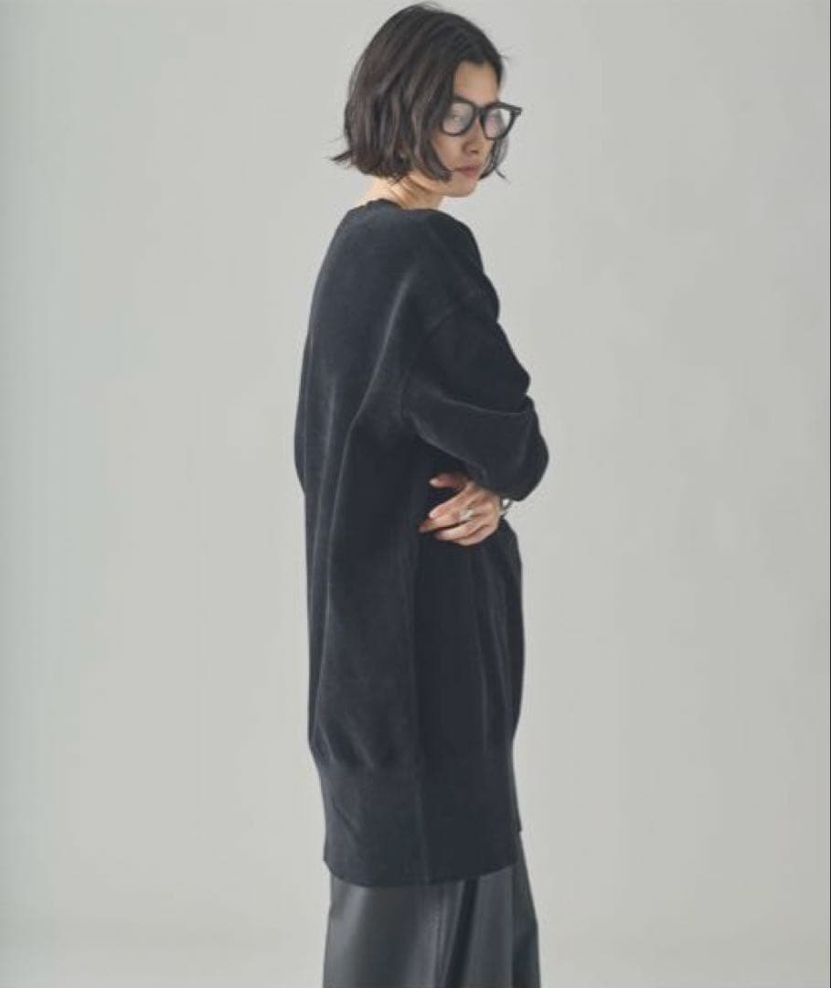 今季　新品　カレンソロジー ニットベロアチュニック　ブラック