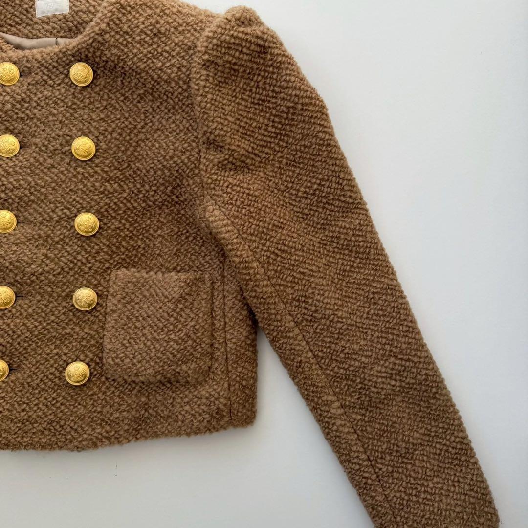 cygne ブラウン ノーカラージャケット