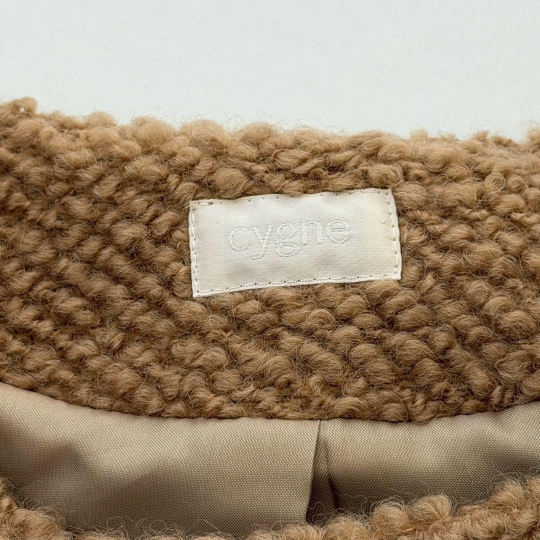 cygne ブラウン ノーカラージャケット