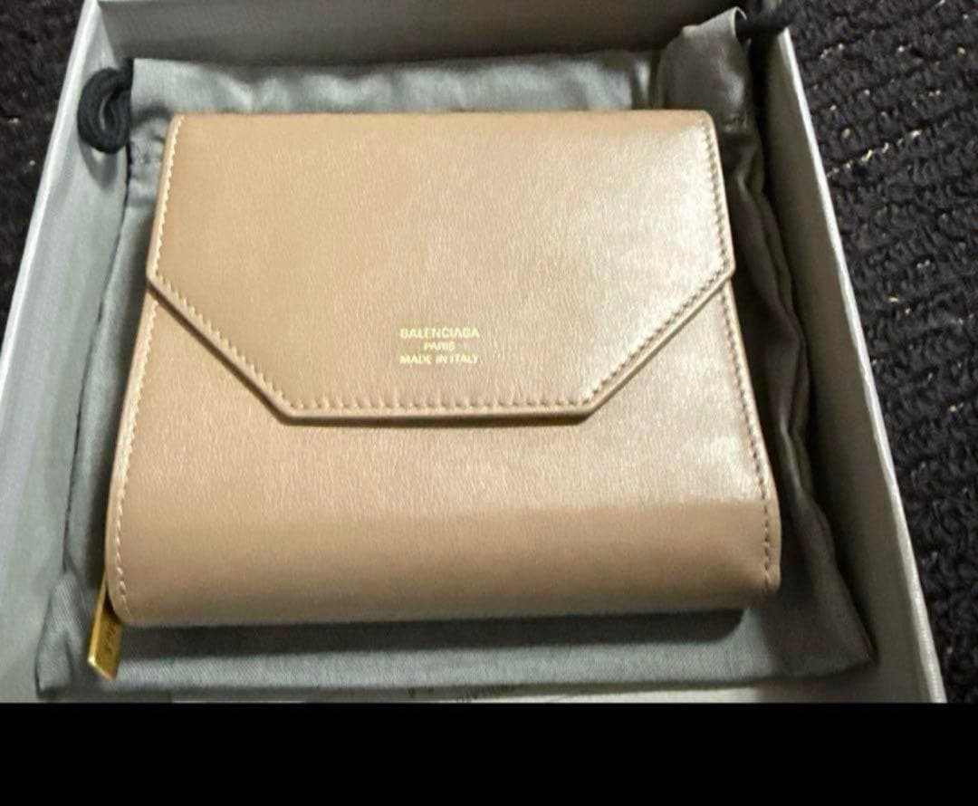 美品　バレンシアガ　ブラウン 三つ折り財布 未使用