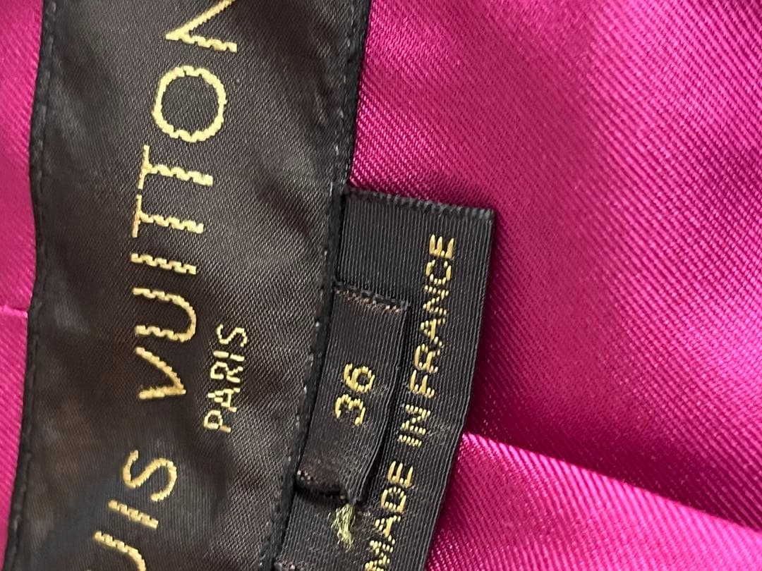 ルイヴィトン★ノーカラーコートジャケットジャケット★サイズ36★ピンク★ウール