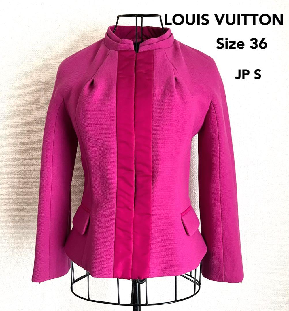 ルイヴィトン★ノーカラーコートジャケットジャケット★サイズ36★ピンク★ウール