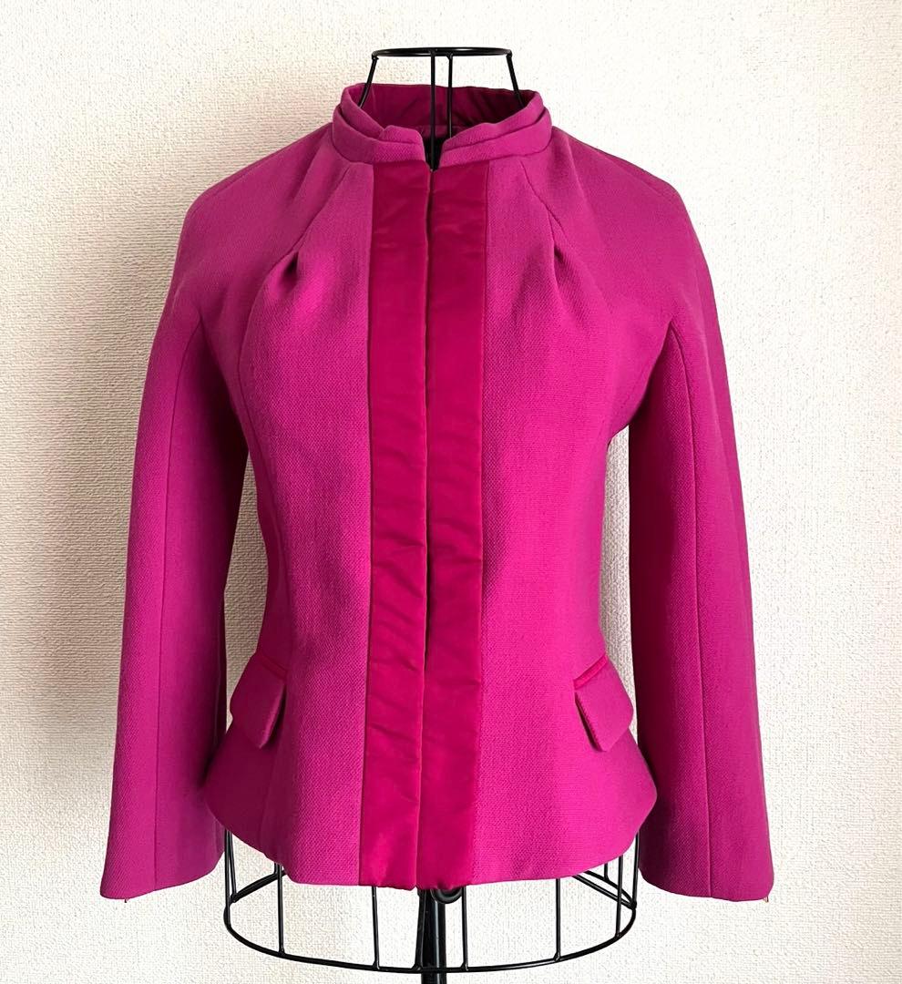 ルイヴィトン★ノーカラーコートジャケットジャケット★サイズ36★ピンク★ウール