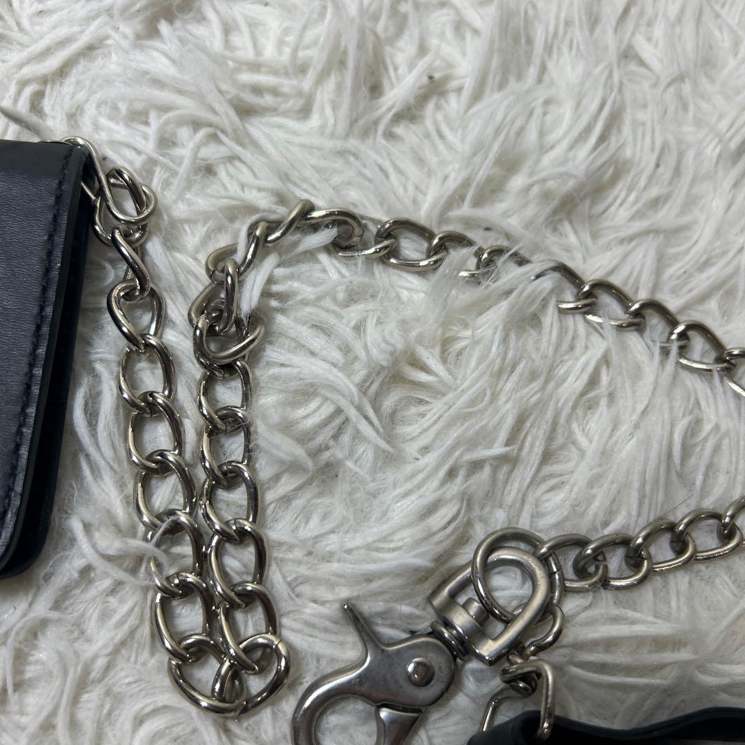 【美品】ハーレーダビットソン　長財布　チェーンウォレット　レザー　ブラック