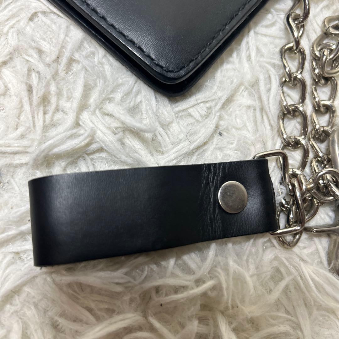 【美品】ハーレーダビットソン　長財布　チェーンウォレット　レザー　ブラック