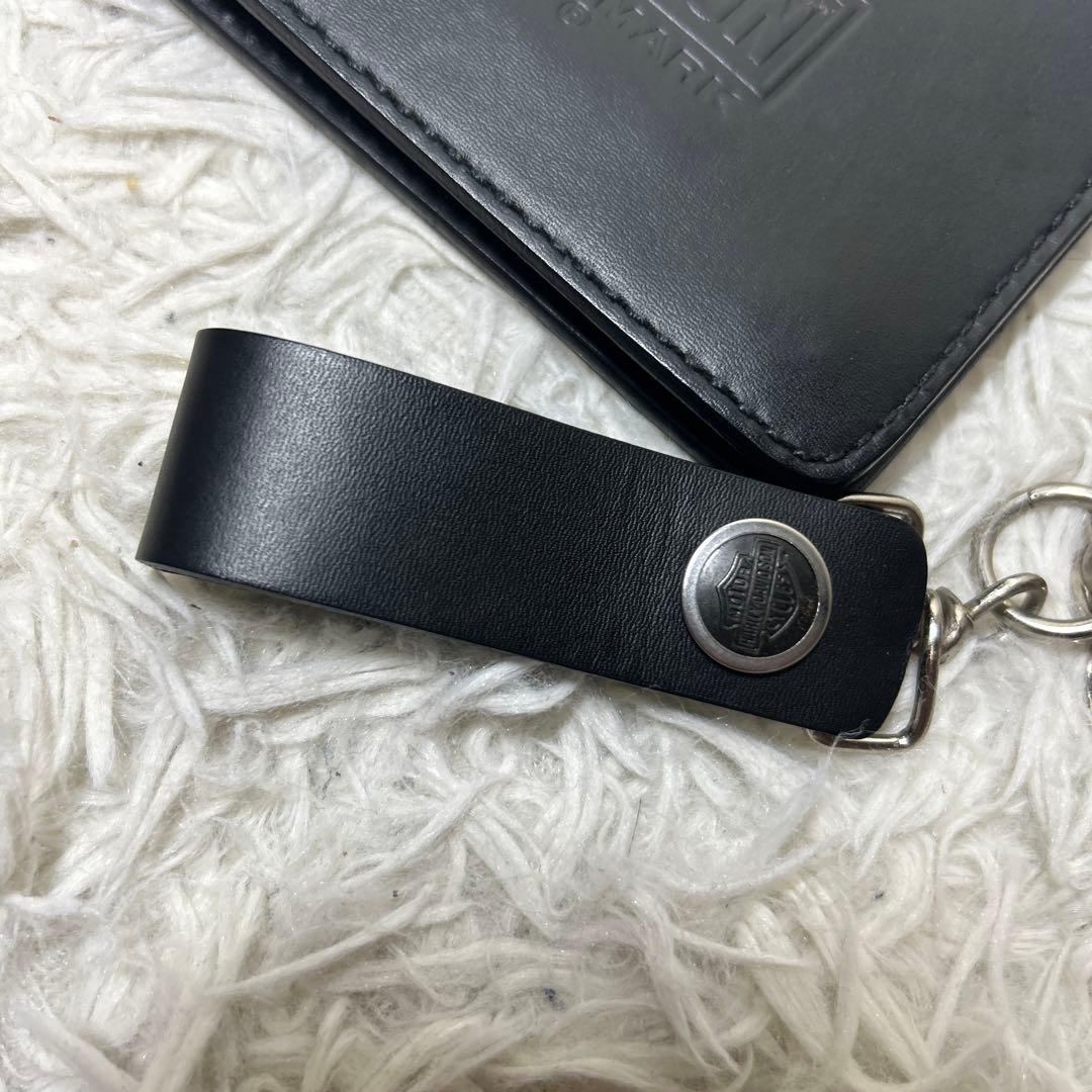 【美品】ハーレーダビットソン　長財布　チェーンウォレット　レザー　ブラック