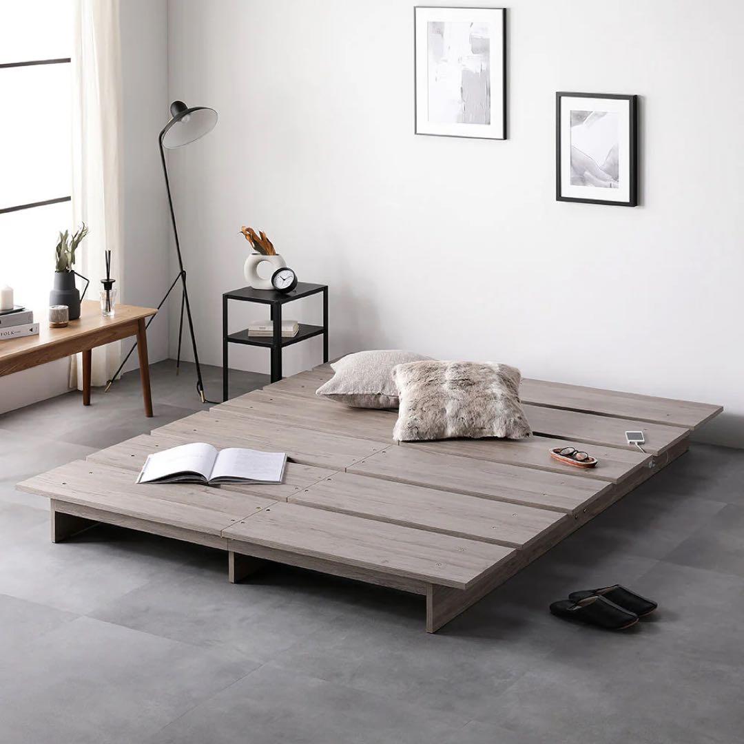 ヒデ　RASIK ラシク　コンセント付き すのこベッド　ダブル