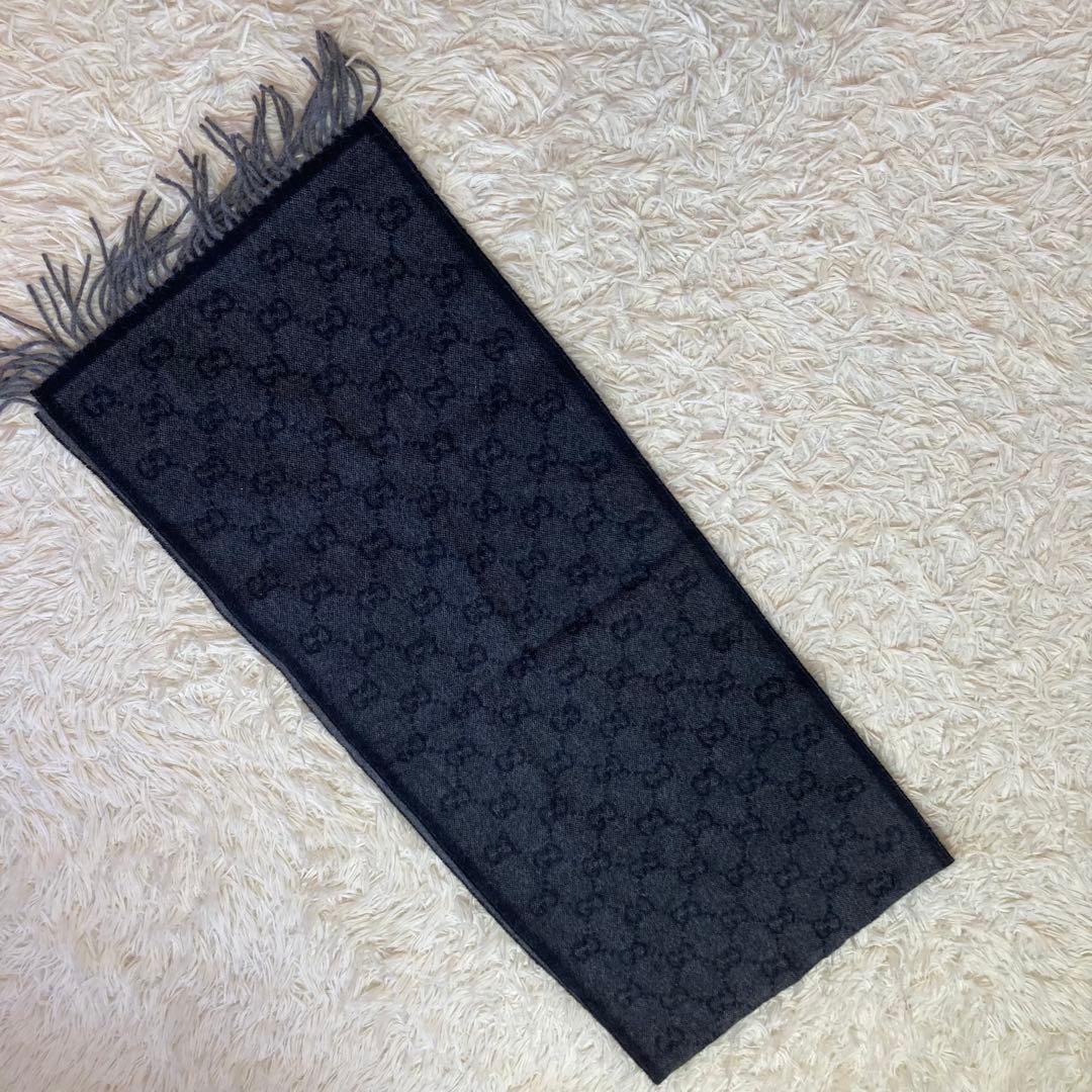 極美品✨GUCCI シェリーライン　マフラー　アルパカ　滑らかな肌触り　男女兼用