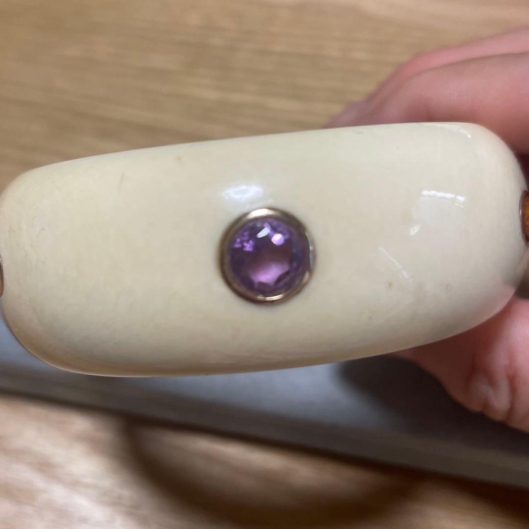 k14 アイボリー　天然素材　バングル