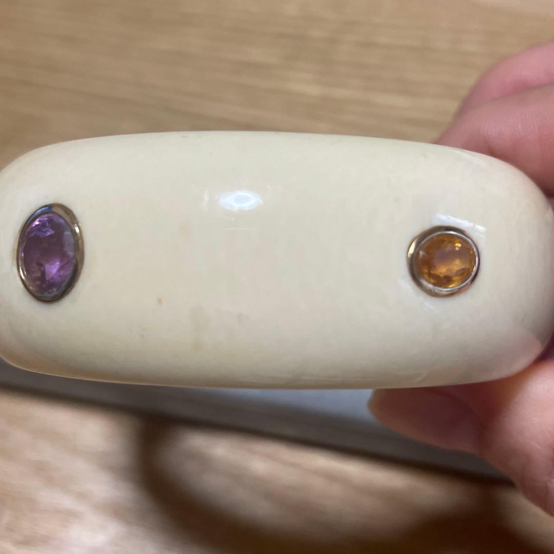 k14 アイボリー　天然素材　バングル