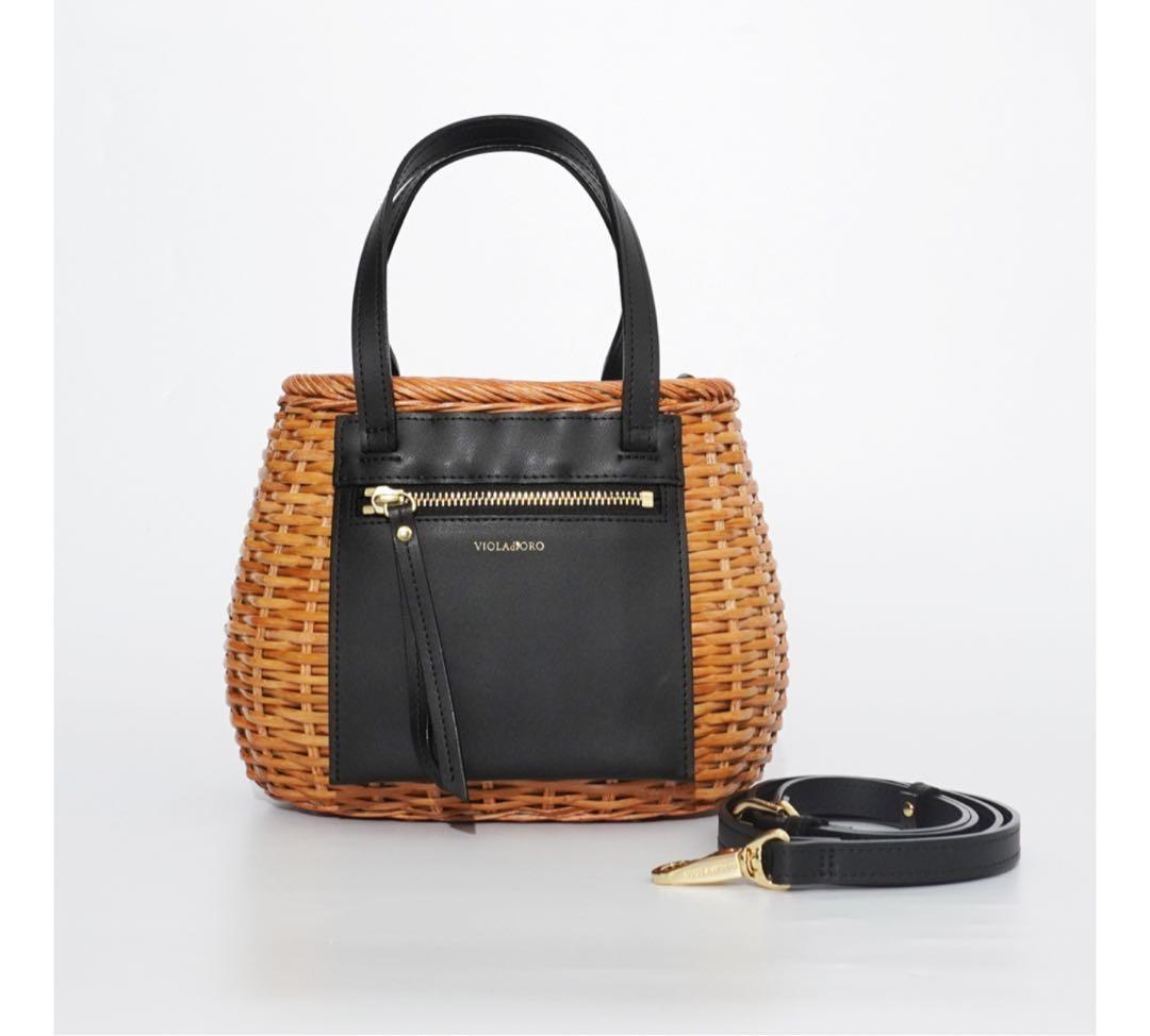 VIOLAdORO☆スプリットラタン ポケットトートバッグ