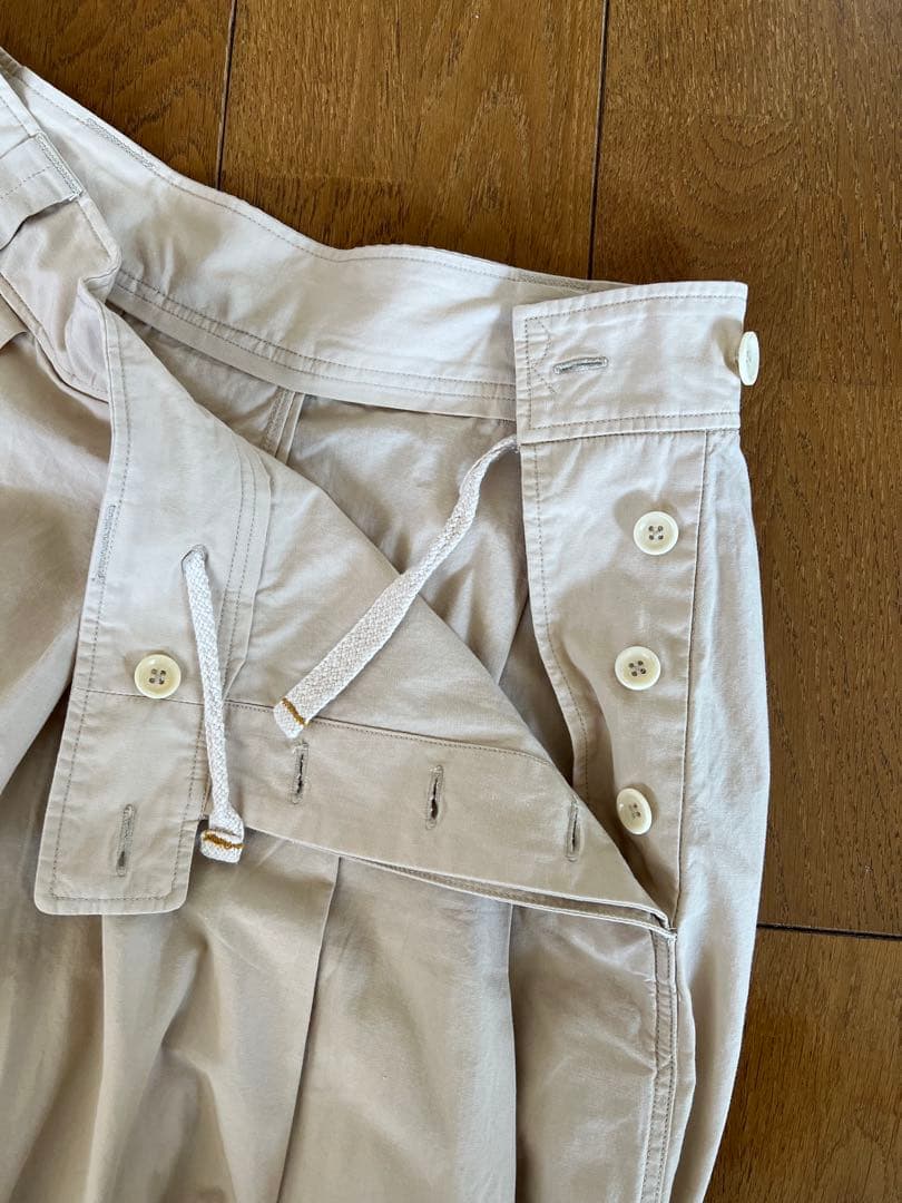 45rpm先染めダンプのキュロットスカート ベージュ　綿100%