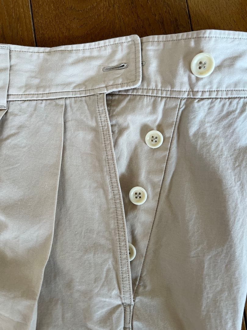 45rpm先染めダンプのキュロットスカート ベージュ　綿100%