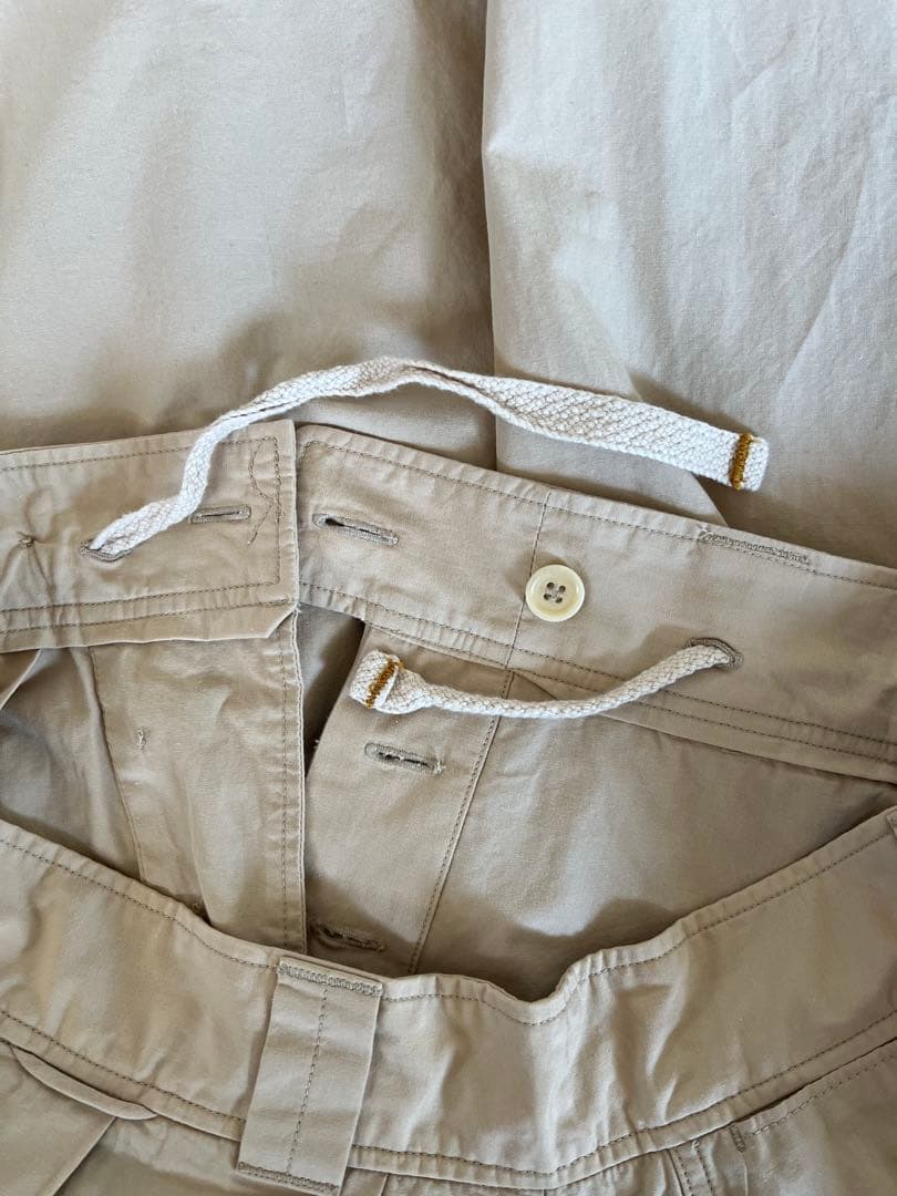 45rpm先染めダンプのキュロットスカート ベージュ　綿100%