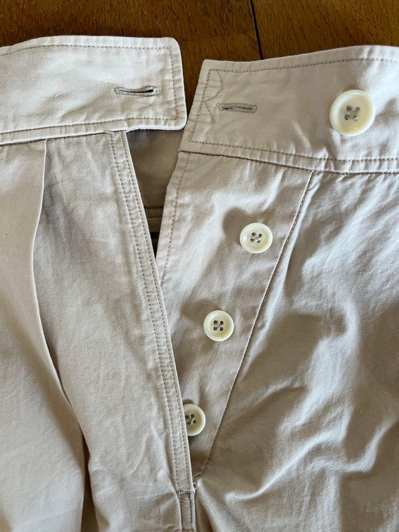 45rpm先染めダンプのキュロットスカート ベージュ　綿100%