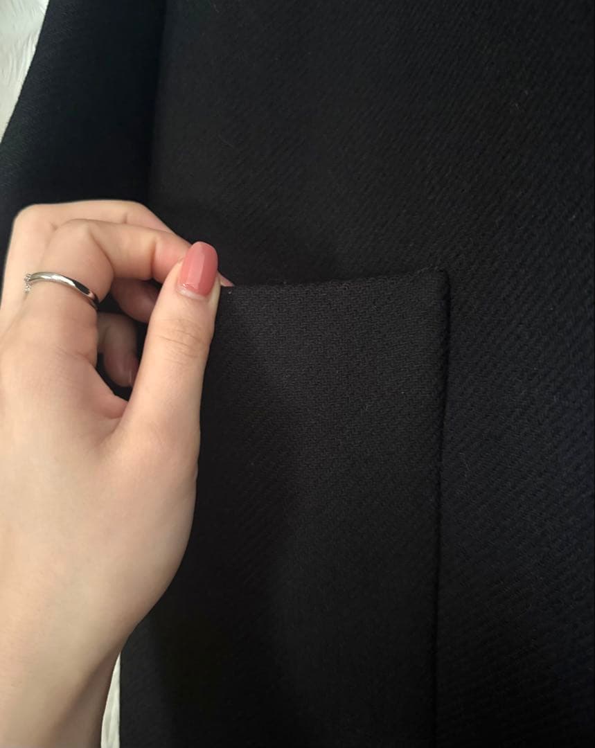 【極美品】ウールロングコート (ウエストベルト付き)