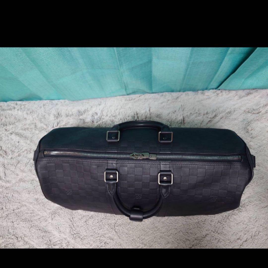 超美品　ルイヴィトン　ダミエ・アンフィニ　キーポル・バンドリエール45 オニキス