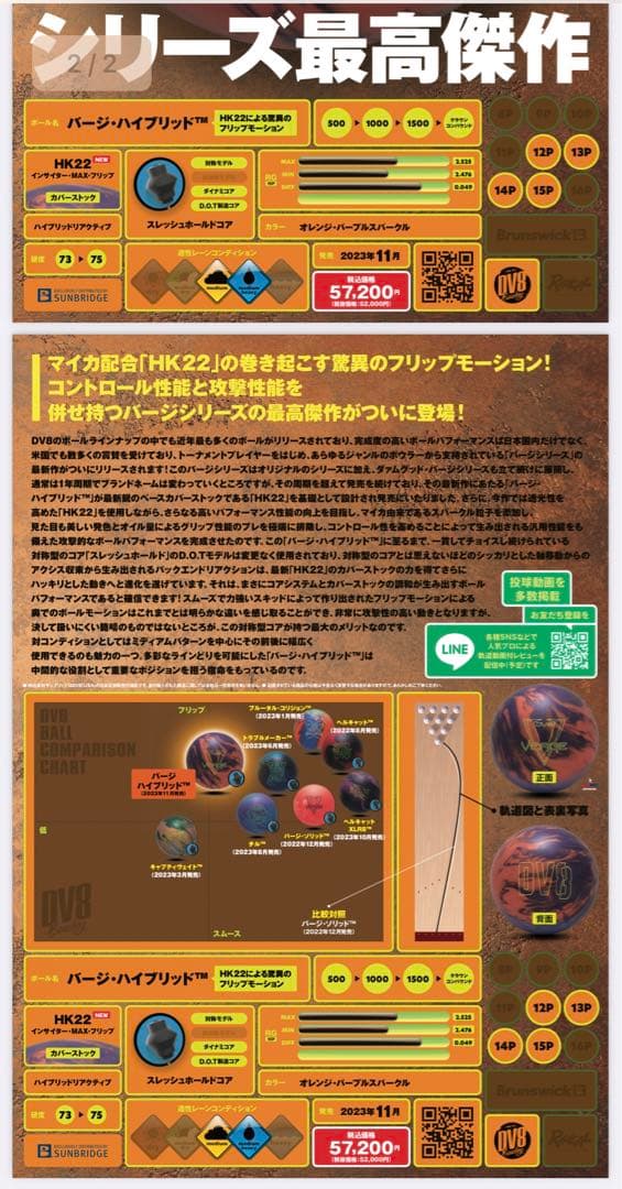 ボウリングボール　バージハイブリッド