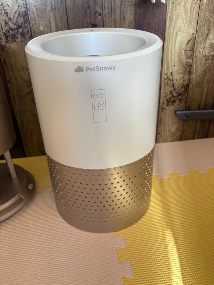中古 Pety 空気清浄機 円筒形 ホワイト/ゴールド