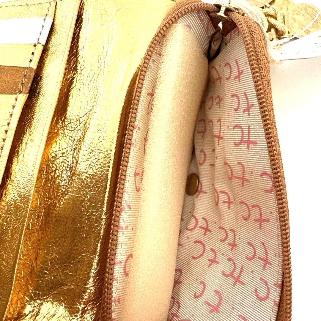 新品☆希少　ツモリチサト　tsumori chisato 二つ折り財布　金　羊革