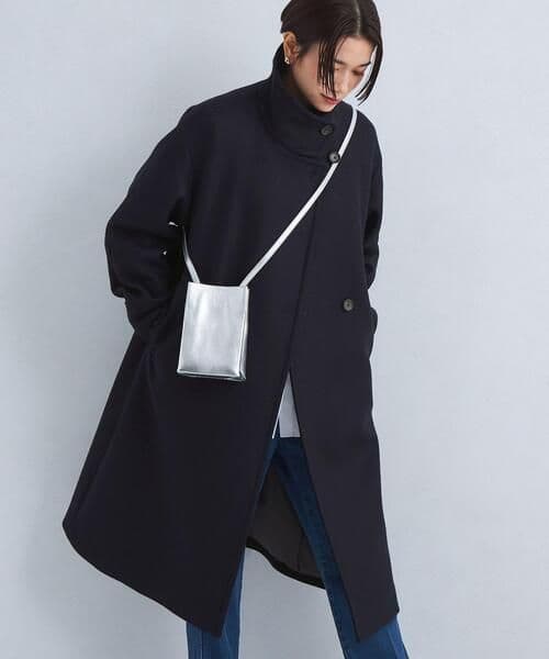 極美品 ＜SPINTOシリーズ＞ メルトン スタンドカラー コート