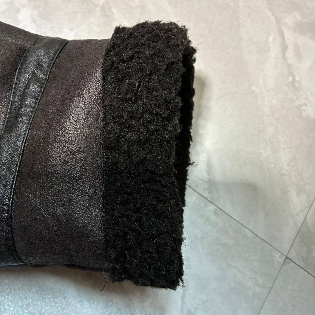 【ALPHA】アルファ B-3 フェイクムートン フライトジャケット 黒 XL