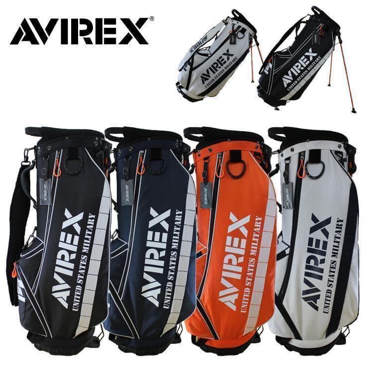 新品 AVIREX アヴィレックスゴルフ スタンド式 キャディバッグ ホワイト