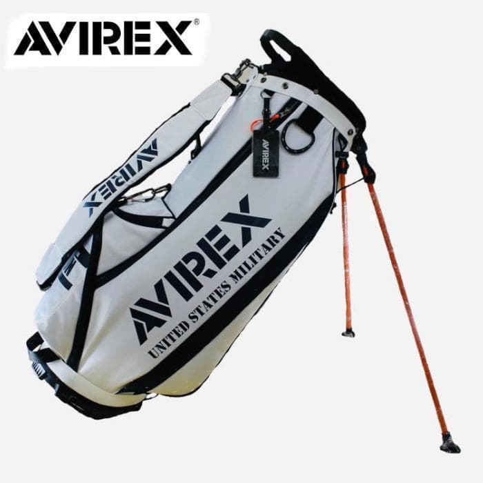 新品 AVIREX アヴィレックスゴルフ スタンド式 キャディバッグ ホワイト
