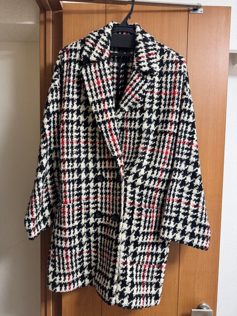 レッドヴァレンティノ オーバーサイズ チェスターコート チェック柄