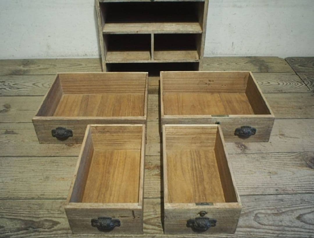 1017 アンティーク　総桐 　収納棚　チェスト　引き出し　タンス　金具　レトロ