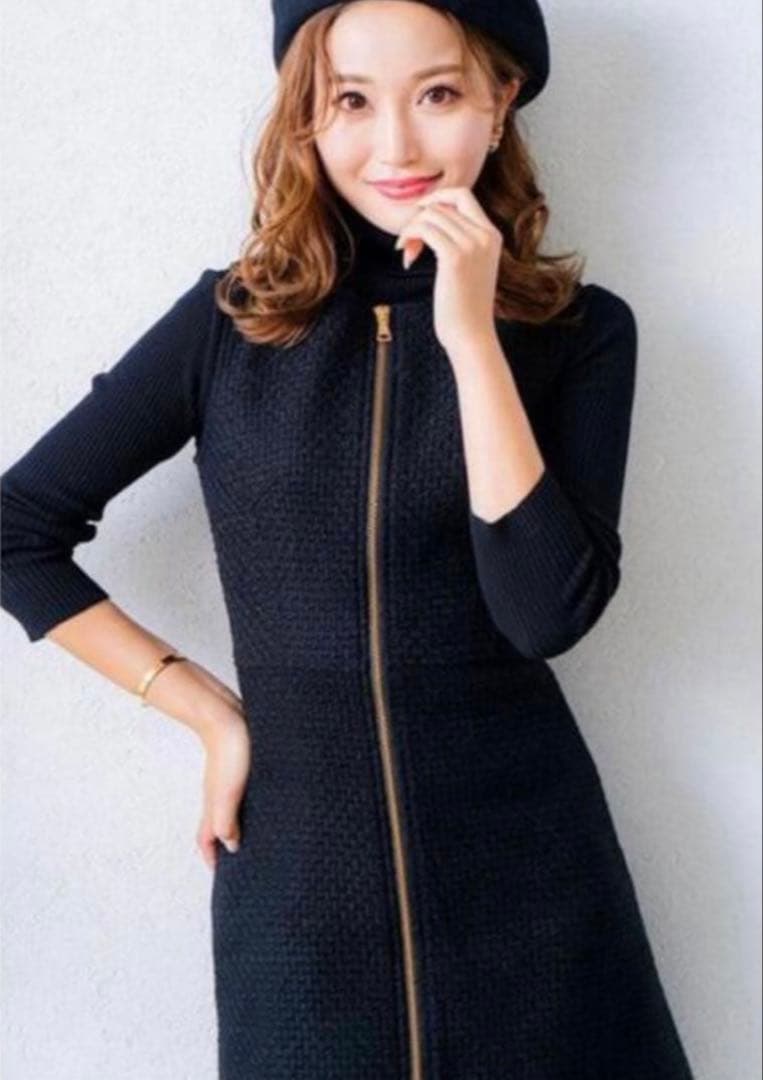 sheller フロントZIPワンピース