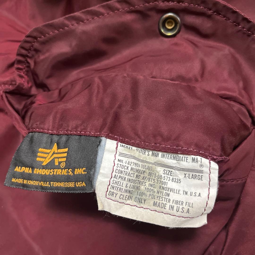 ALPHA アルファ ma-1 エンジ 90s USA製 X-LARGE