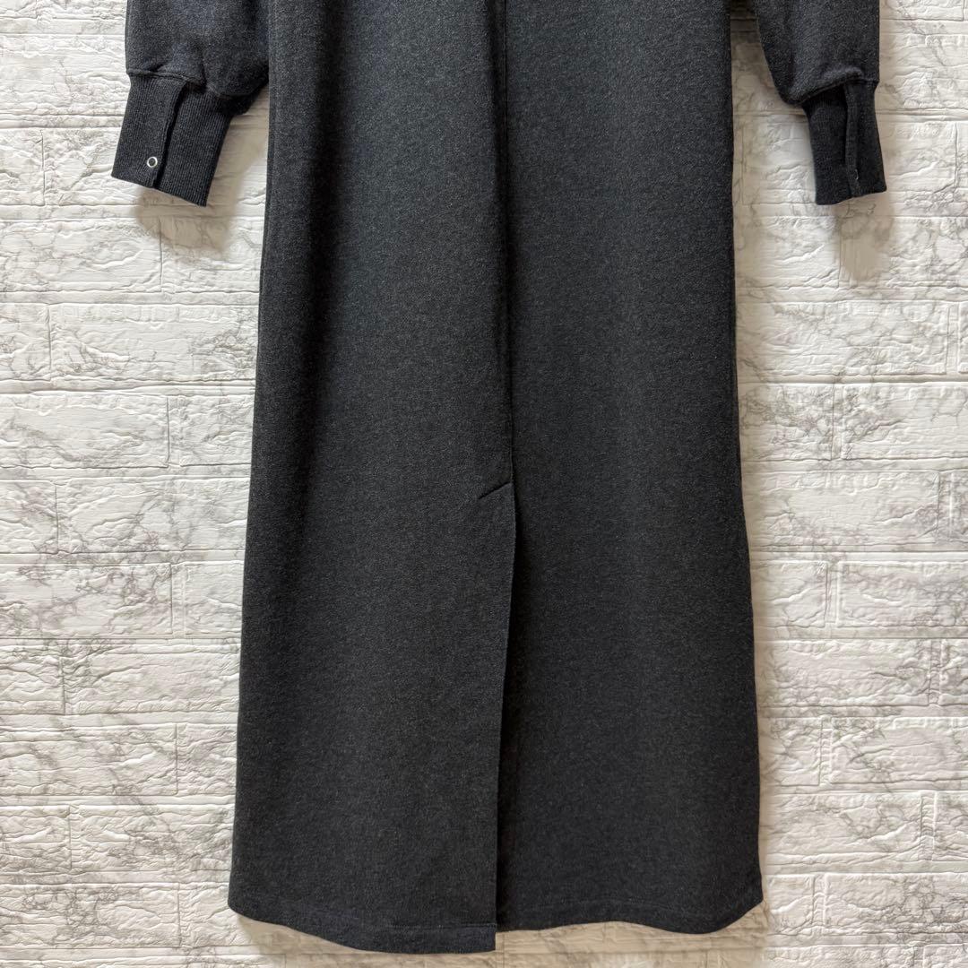 ADAM ET ROPÉ バルーンスリーブスウェットワンピース　チャコール F