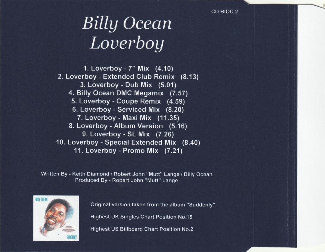 Billy Ocean - Loverboy　貴重 リミックス CD