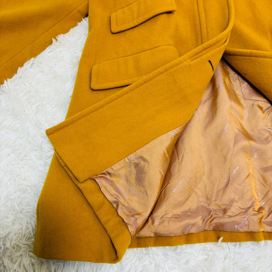 Aquascutum　ロングコート　ウール100%　イングランド製　イエロー