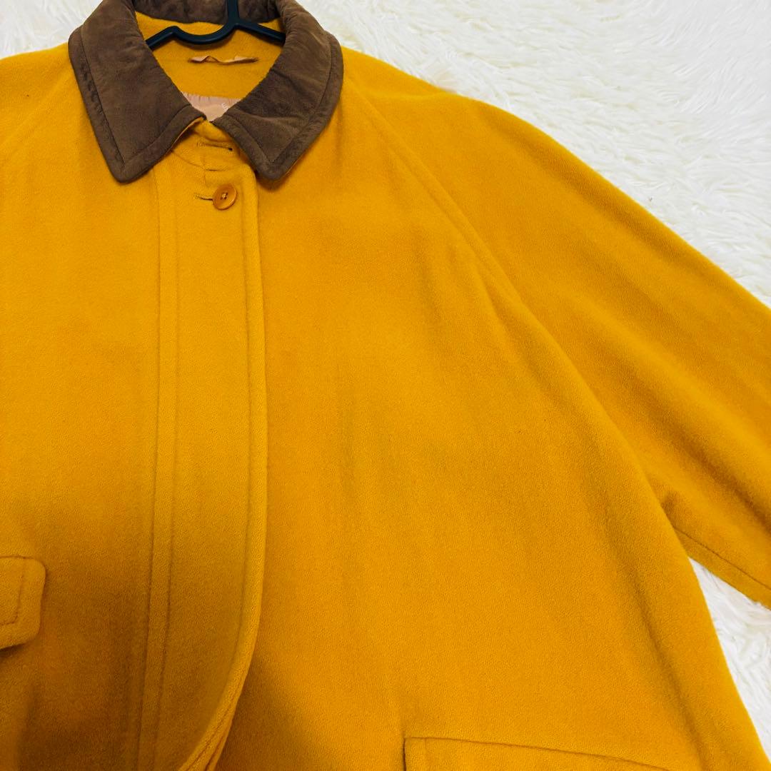 Aquascutum　ロングコート　ウール100%　イングランド製　イエロー